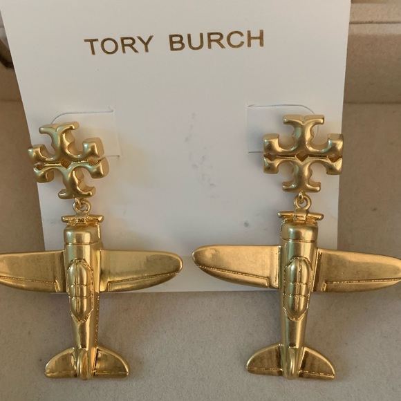 Tory Burch Jewelry - Tory Burch 🌺Rare🌺 old style golden Roxanne medium size airplane earrings